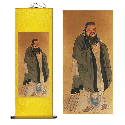 The Confucianists Figurepainting Confucius Inspirational Study Painting Wall Art Hanging Scroll Living Room Corridor Decoration
