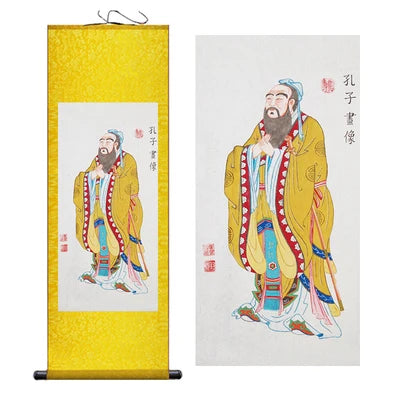 The Confucianists Figurepainting Confucius Inspirational Study Painting Wall Art Hanging Scroll Living Room Corridor Decoration