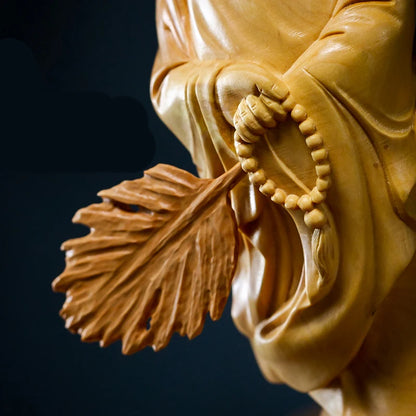 The Legend of Crazy Monk Wood Buddha Prosperity Status Ji Gong Chinese Religion Feng Shui Home Decoration Solid Wood Carving