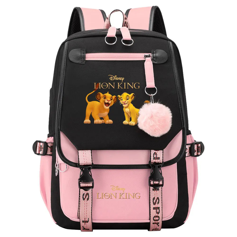 The Lion King Boys Girls Kids School Book Bags Women USB Bagpack Teenagers Canvas Laptop Travel Student Backpack