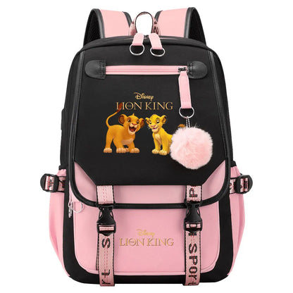 The Lion King Boys Girls Kids School Book Bags Women USB Bagpack Teenagers Canvas Laptop Travel Student Backpack