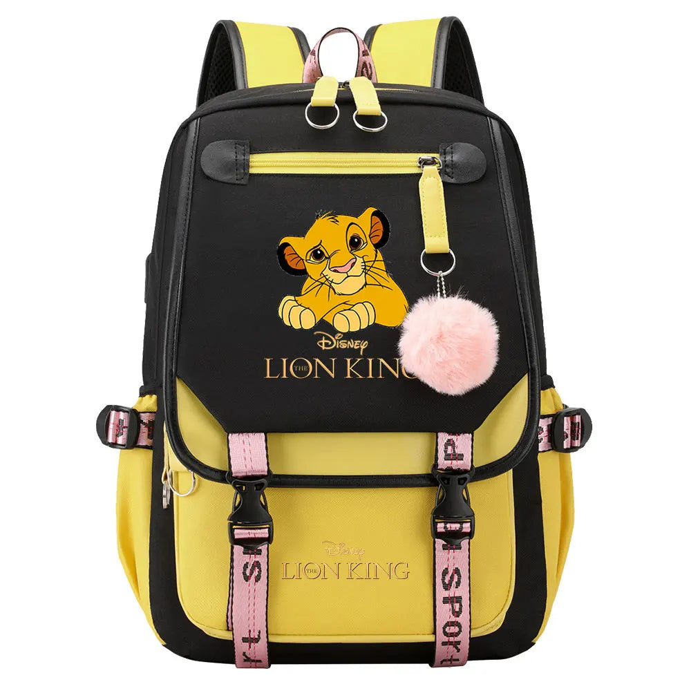 The Lion King Boys Girls Kids School Book Bags Women USB Bagpack Teenagers Canvas Laptop Travel Student Backpack
