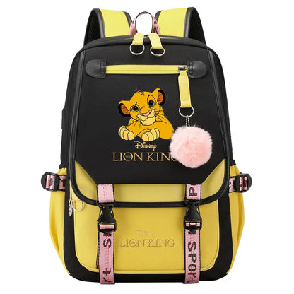 The Lion King Boys Girls Kids School Book Bags Women USB Bagpack Teenagers Canvas Laptop Travel Student Backpack