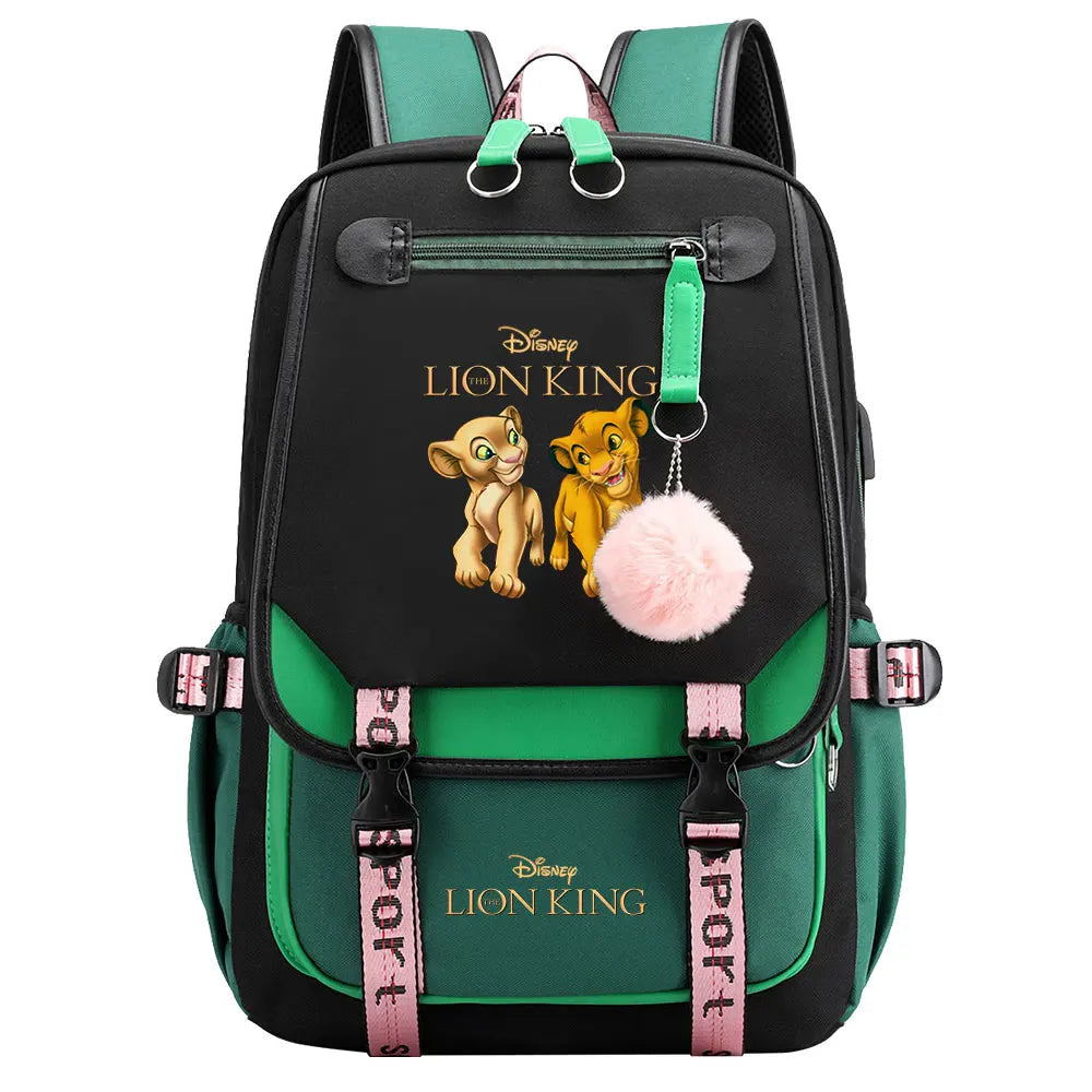 The Lion King Boys Girls Kids School Book Bags Women USB Bagpack Teenagers Canvas Laptop Travel Student Backpack