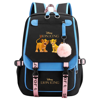 The Lion King Boys Girls Kids School Book Bags Women USB Bagpack Teenagers Canvas Laptop Travel Student Backpack