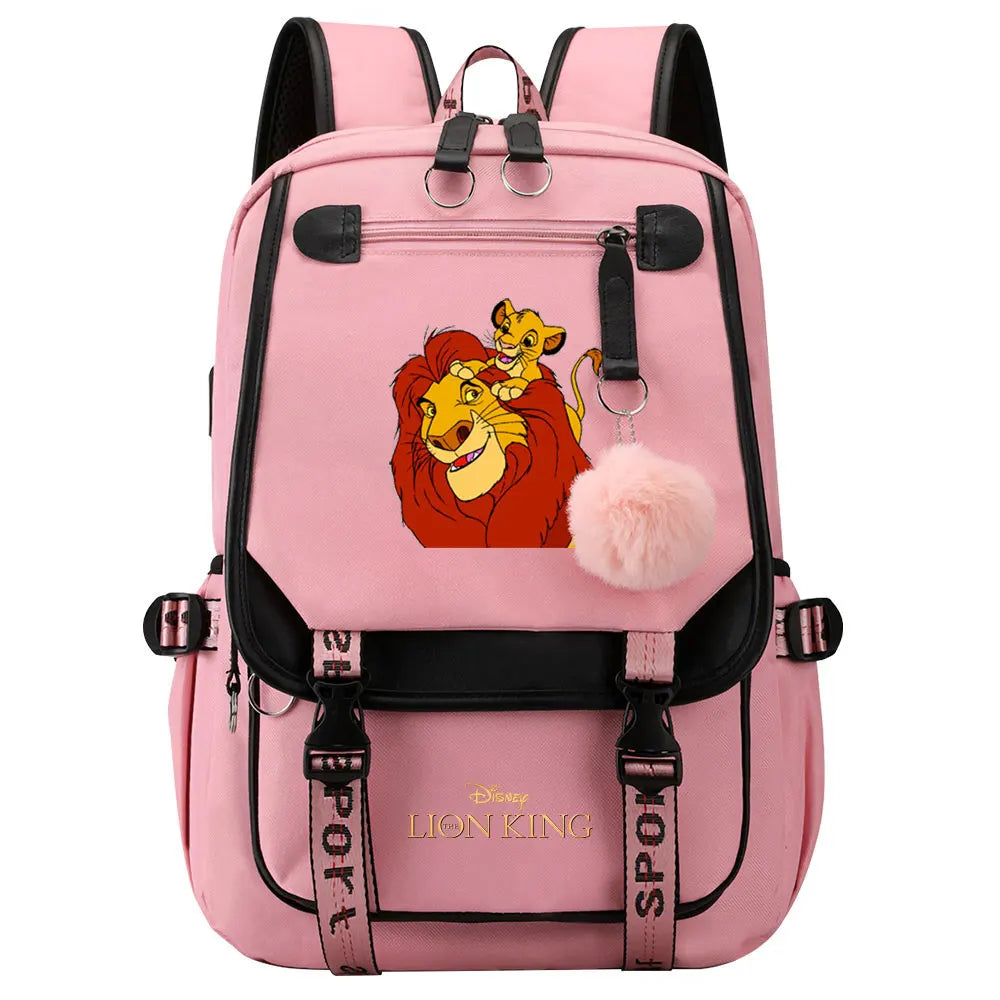 The Lion King Boys Girls Kids School Book Bags Women USB Bagpack Teenagers Canvas Laptop Travel Student Backpack