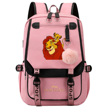 The Lion King Boys Girls Kids School Book Bags Women USB Bagpack Teenagers Canvas Laptop Travel Student Backpack