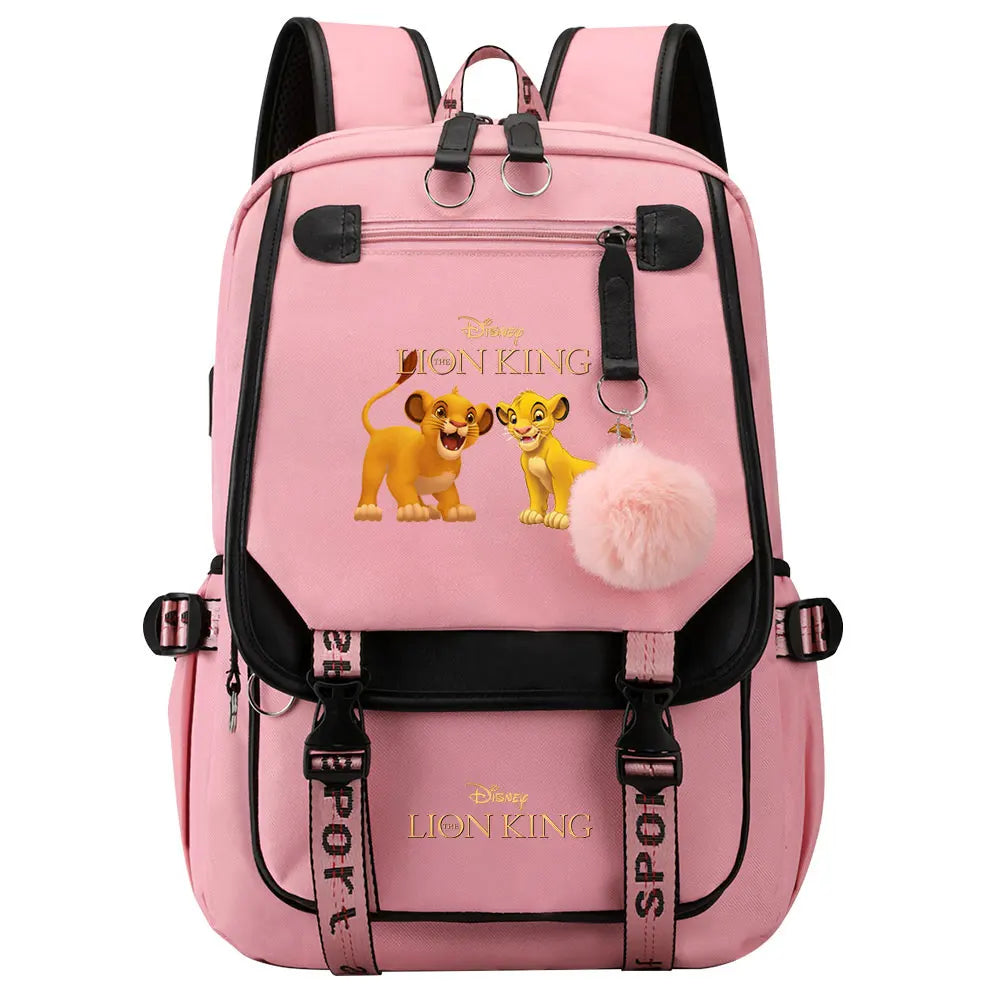 The Lion King Boys Girls Kids School Book Bags Women USB Bagpack Teenagers Canvas Laptop Travel Student Backpack