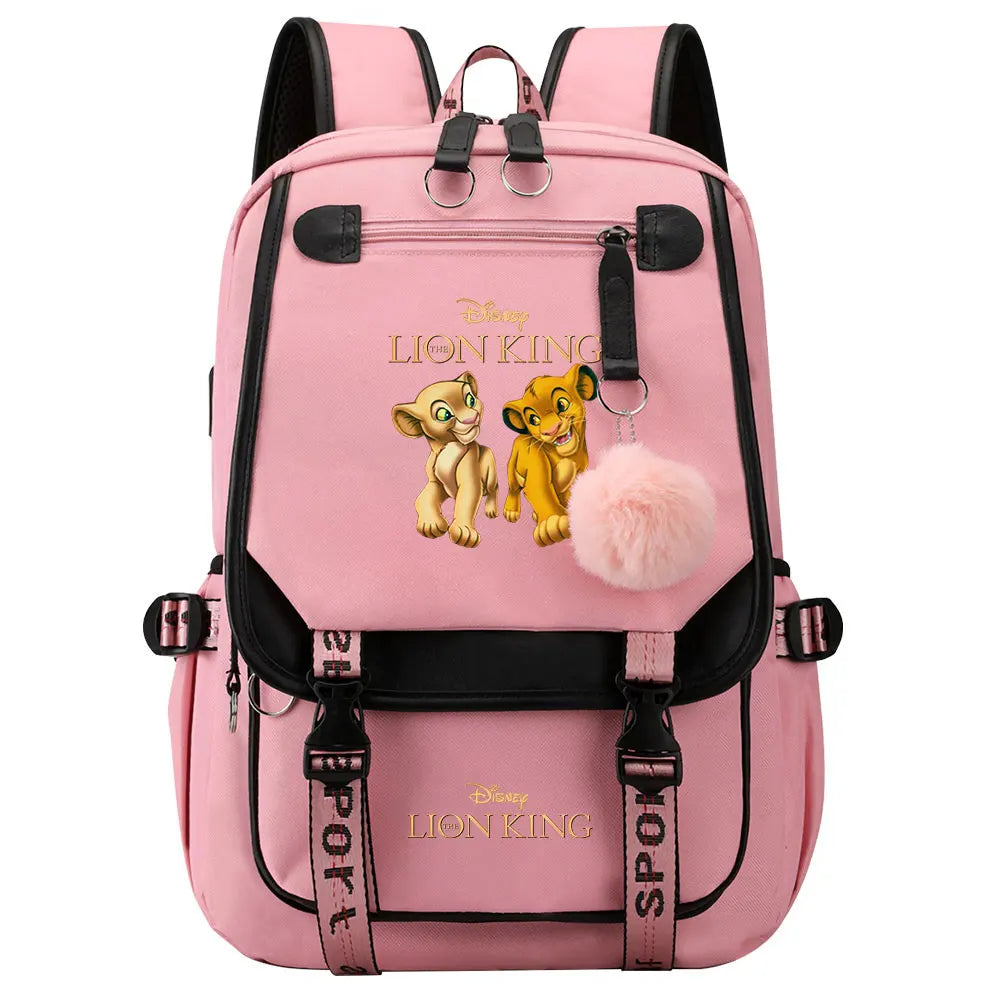 The Lion King Boys Girls Kids School Book Bags Women USB Bagpack Teenagers Canvas Laptop Travel Student Backpack