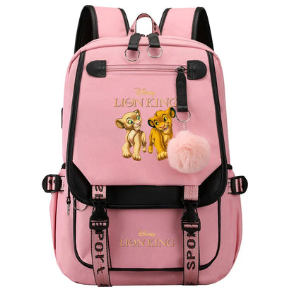 The Lion King Boys Girls Kids School Book Bags Women USB Bagpack Teenagers Canvas Laptop Travel Student Backpack
