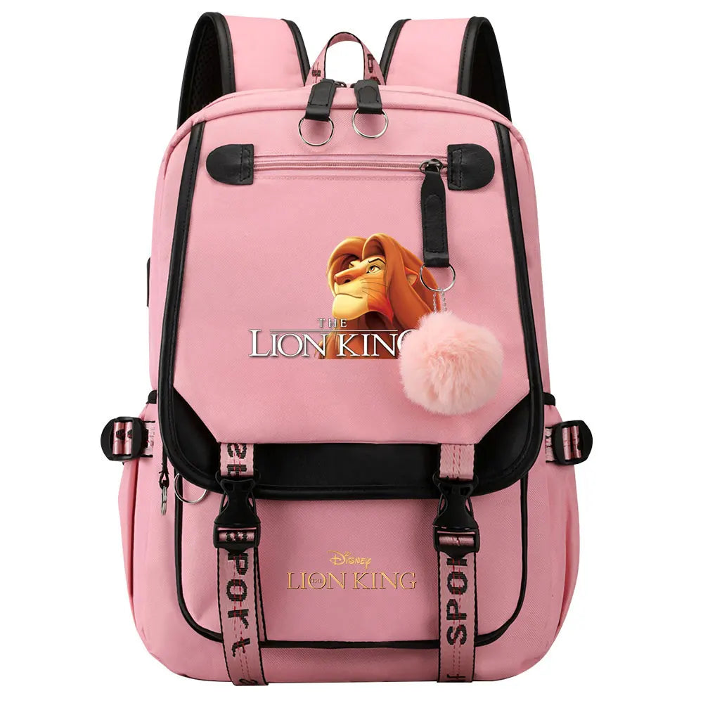 The Lion King Boys Girls Kids School Book Bags Women USB Bagpack Teenagers Canvas Laptop Travel Student Backpack