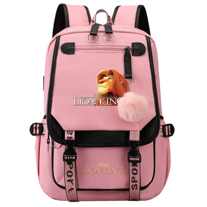 The Lion King Boys Girls Kids School Book Bags Women USB Bagpack Teenagers Canvas Laptop Travel Student Backpack