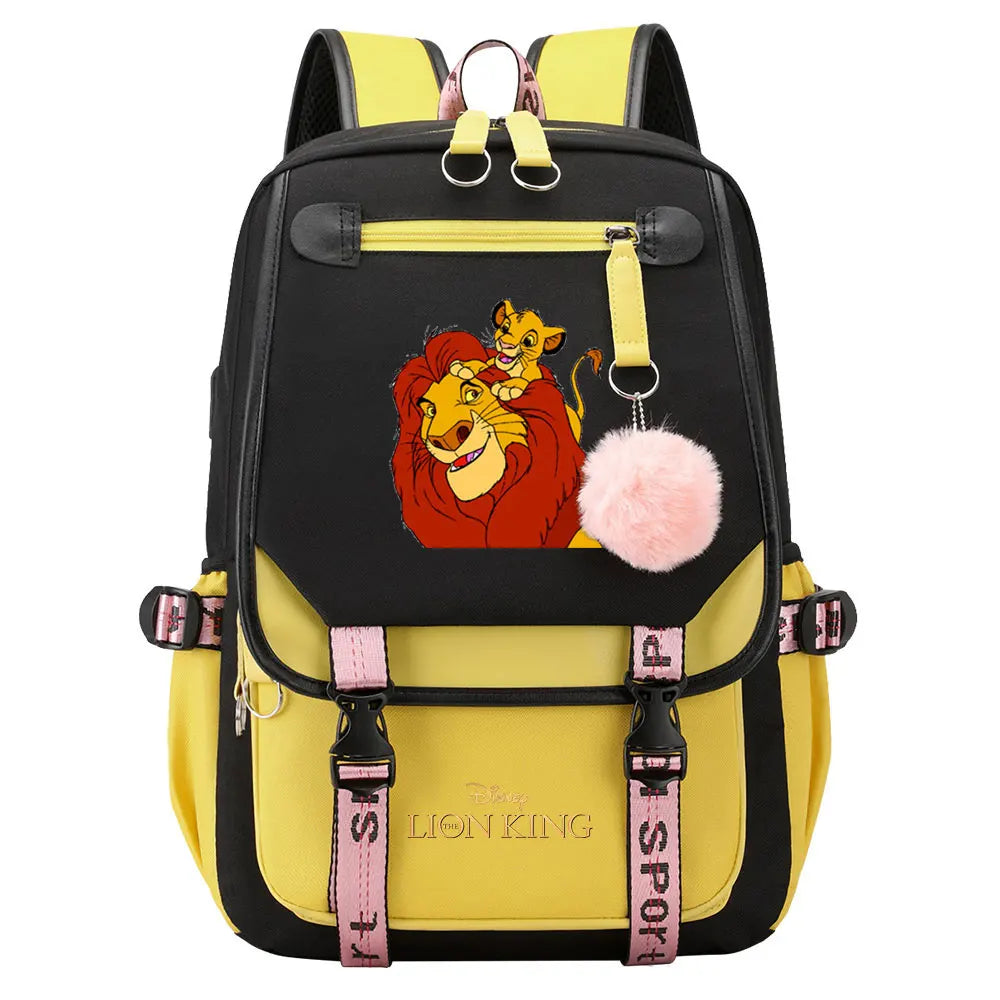 The Lion King Boys Girls Kids School Book Bags Women USB Bagpack Teenagers Canvas Laptop Travel Student Backpack