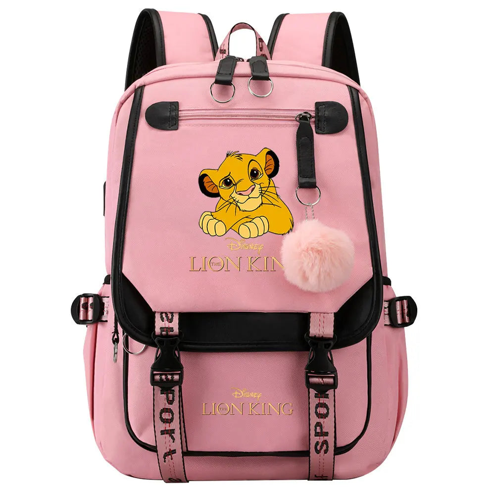 The Lion King Boys Girls Kids School Book Bags Women USB Bagpack Teenagers Canvas Laptop Travel Student Backpack