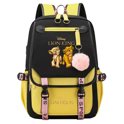 The Lion King Boys Girls Kids School Book Bags Women USB Bagpack Teenagers Canvas Laptop Travel Student Backpack