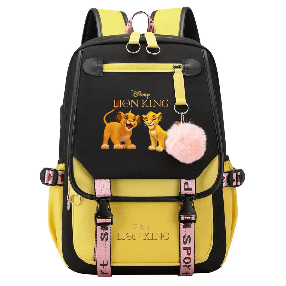 The Lion King Boys Girls Kids School Book Bags Women USB Bagpack Teenagers Canvas Laptop Travel Student Backpack
