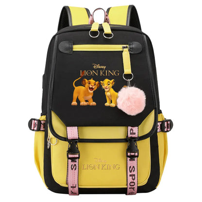 The Lion King Boys Girls Kids School Book Bags Women USB Bagpack Teenagers Canvas Laptop Travel Student Backpack