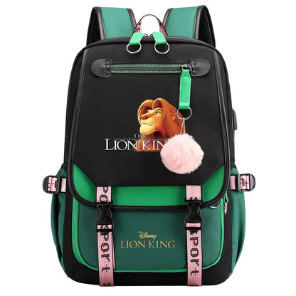 The Lion King Boys Girls Kids School Book Bags Women USB Bagpack Teenagers Canvas Laptop Travel Student Backpack