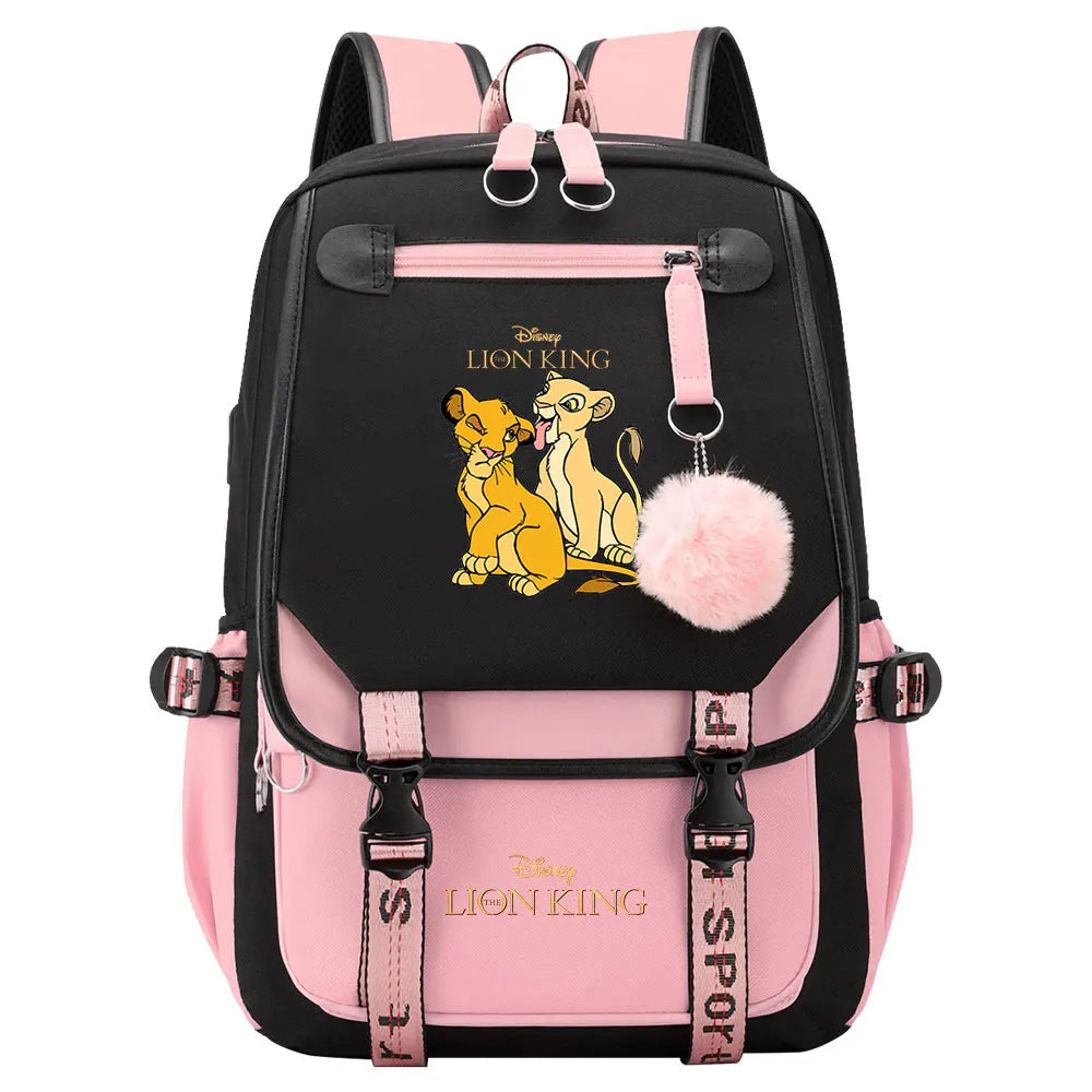 The Lion King Boys Girls Kids School Book Bags Women USB Bagpack Teenagers Canvas Laptop Travel Student Backpack