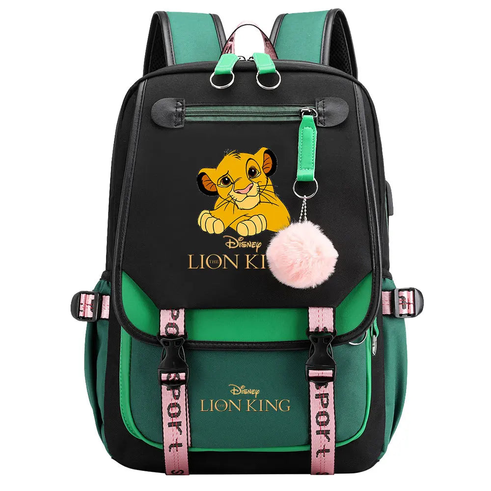 The Lion King Boys Girls Kids School Book Bags Women USB Bagpack Teenagers Canvas Laptop Travel Student Backpack