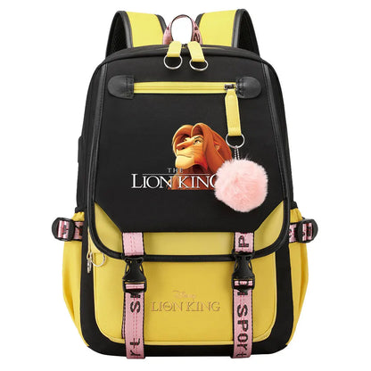 The Lion King Boys Girls Kids School Book Bags Women USB Bagpack Teenagers Canvas Laptop Travel Student Backpack