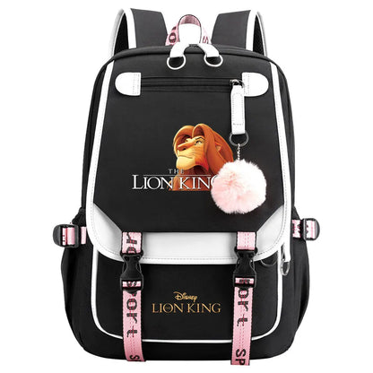 The Lion King Boys Girls Kids School Book Bags Women USB Bagpack Teenagers Canvas Laptop Travel Student Backpack
