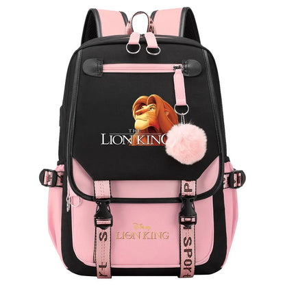 The Lion King Boys Girls Kids School Book Bags Women USB Bagpack Teenagers Canvas Laptop Travel Student Backpack