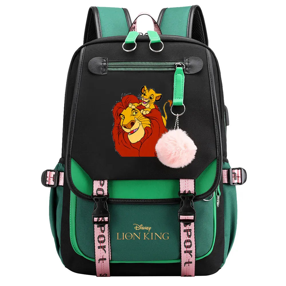 The Lion King Boys Girls Kids School Book Bags Women USB Bagpack Teenagers Canvas Laptop Travel Student Backpack