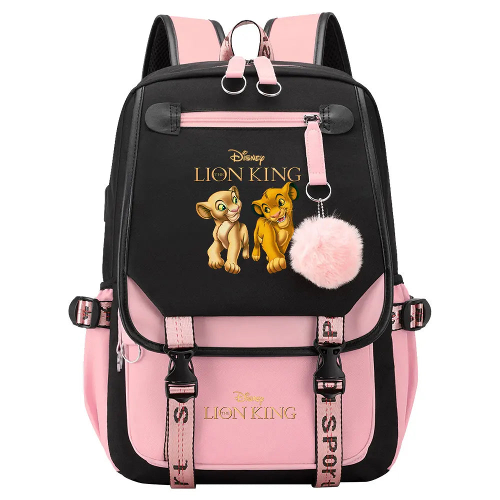 The Lion King Boys Girls Kids School Book Bags Women USB Bagpack Teenagers Canvas Laptop Travel Student Backpack