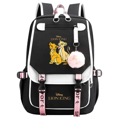 The Lion King Boys Girls Kids School Book Bags Women USB Bagpack Teenagers Canvas Laptop Travel Student Backpack