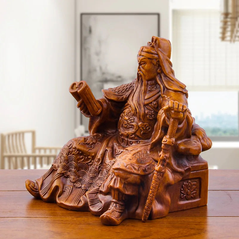 The New Wushen Guangong statue Resin carving Modern art sculpture Home living room loft decoration Character Guan Yu Gift Statue