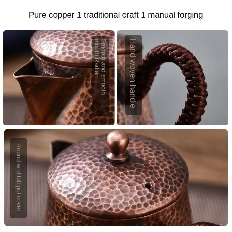 The Old-style Thickened Copper Teapot Pure Copper Teapot Home Teapot Side Teapot Teapot Handmade Retro Electric Pottery Stove