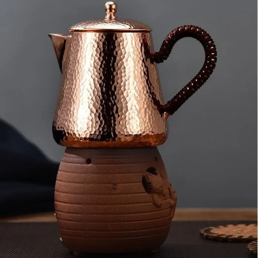 The Old-style Thickened Copper Teapot Pure Copper Teapot Home Teapot Side Teapot Teapot Handmade Retro Electric Pottery Stove