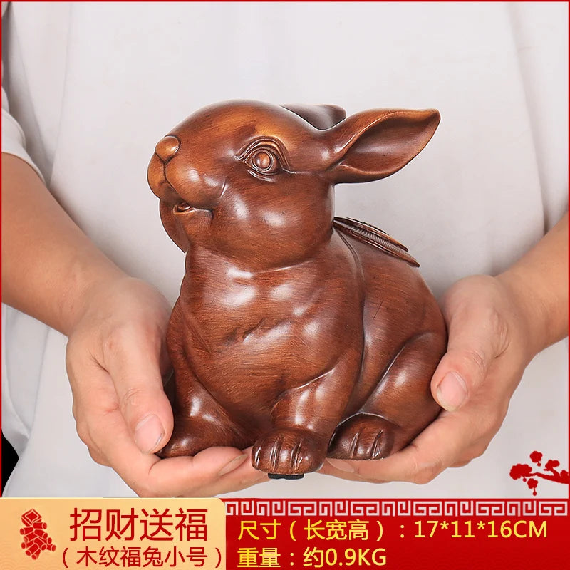 The Rabbit Feng shui rabbit statue Piggy bank Plutus Accumulate Mythical Wild Animal  Jade Medallion AndThe mascot of good luck
