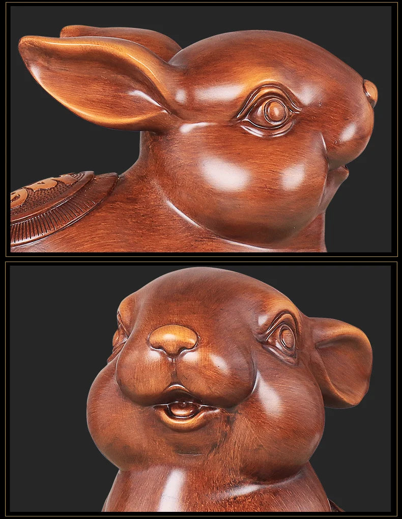 The Rabbit Feng shui rabbit statue Piggy bank Plutus Accumulate Mythical Wild Animal  Jade Medallion AndThe mascot of good luck
