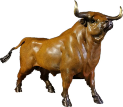 The Rise Bull Toro Copper Art Sculpture QIbronze Crafts Carving Decoration