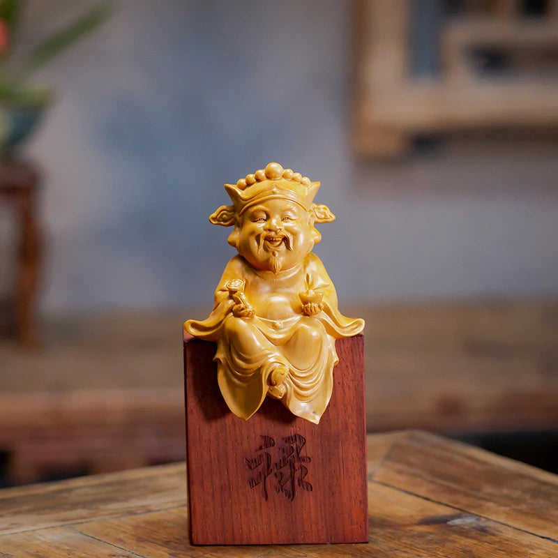 The Sanxing Wood Fu,lu,shou Figurine Chinese Mythology Figure Good The Three Stars Prosperity Status Longevity Chinese Religion.