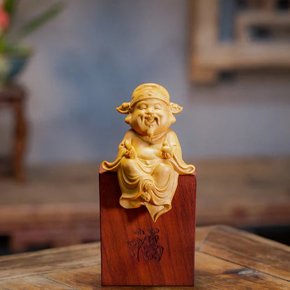 The Sanxing Wood Fu,lu,shou Figurine Chinese Mythology Figure Good The Three Stars Prosperity Status Longevity Chinese Religion.