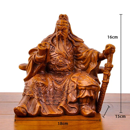 The Wushen Guangong Statue Resin Carving Sculpture Loft Decor Home Living Room Ornaments Crafts