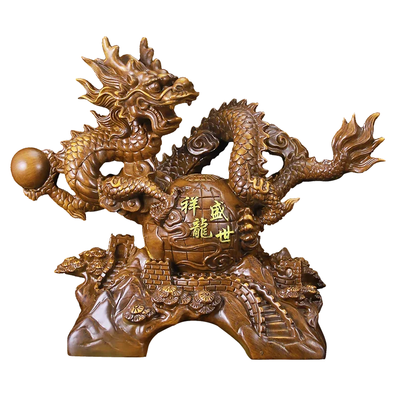The Year of The Dragon Ornament Office Attracts Wealth Feng Shui Sculptures Housewarming Business Gifts Living Room Decor