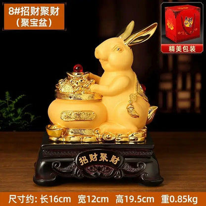 The Zodiac Bunny Display Golden Rabbit Fortune Rabbit Capital Tibetan Office Living Room Wine Cabinet Decor