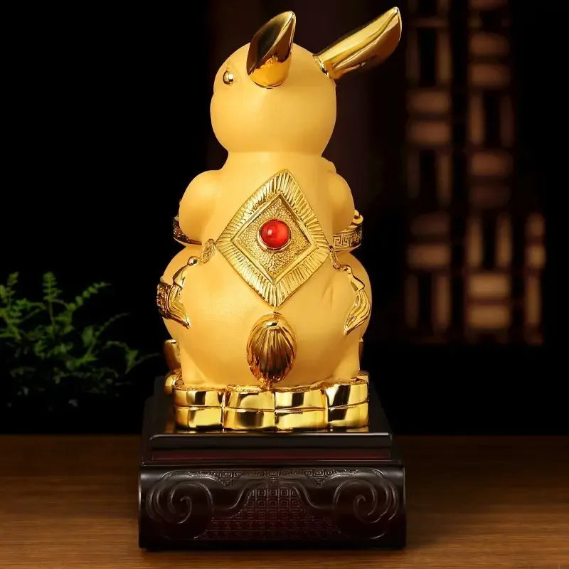 The Zodiac Bunny Display Golden Rabbit Fortune Rabbit Capital Tibetan Office Living Room Wine Cabinet Decor