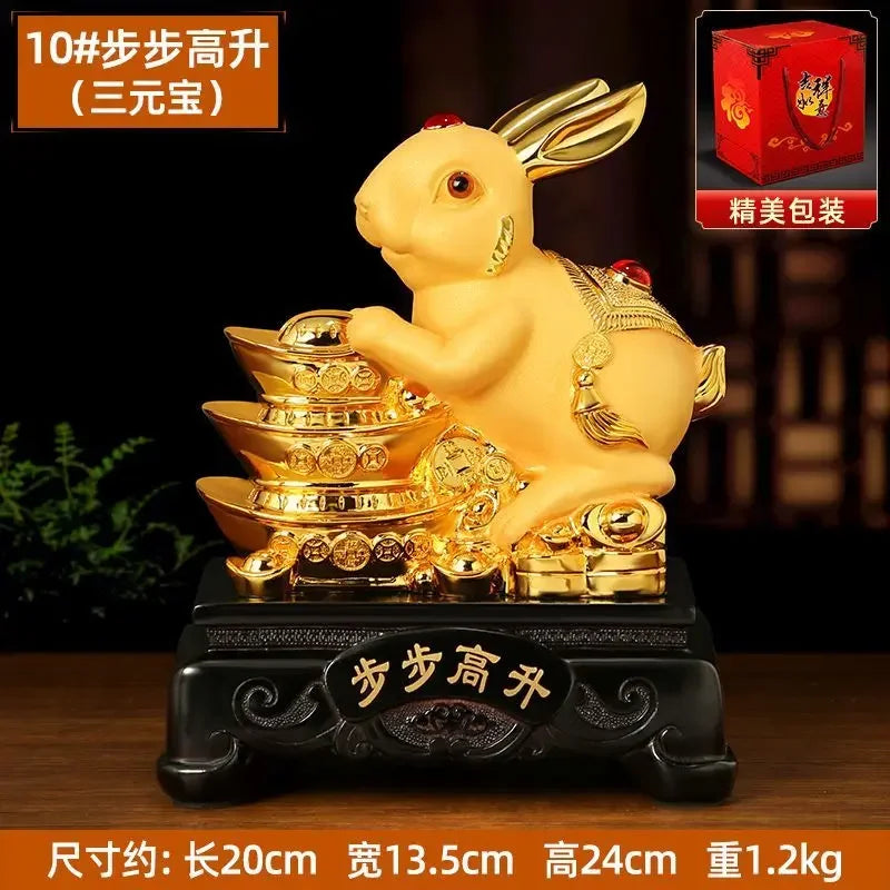 The Zodiac Bunny Display Golden Rabbit Fortune Rabbit Capital Tibetan Office Living Room Wine Cabinet Decor