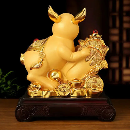 The Zodiac Bunny Display Golden Rabbit Fortune Rabbit Capital Tibetan Office Living Room Wine Cabinet Decor