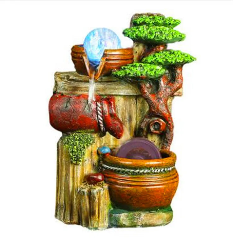 The artificial mountain water fountain is the living room TV cabinet office desktop decoration small statue