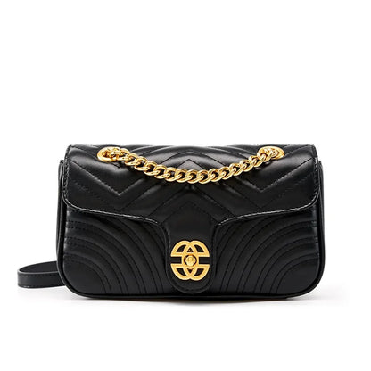The first layer of small cowhide high-grade leather hand New love rhombic chain women's shoulder /crossbody bag
