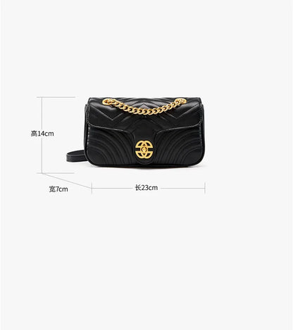 The first layer of small cowhide high-grade leather hand New love rhombic chain women's shoulder /crossbody bag