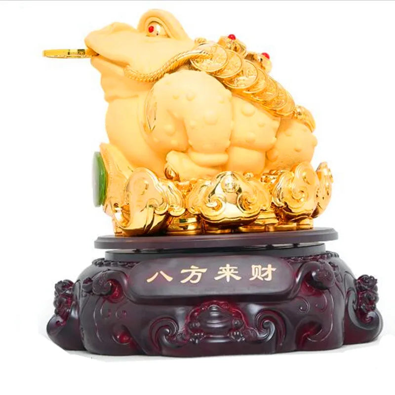 The golden toad family adornment tripod frog handicraft furnishings statue of the golden toad craft  statue Make your home rich
