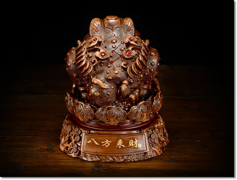 The golden toad family adornment tripod frog handicraft furnishings statue of the golden toad craft  statue Make your home rich