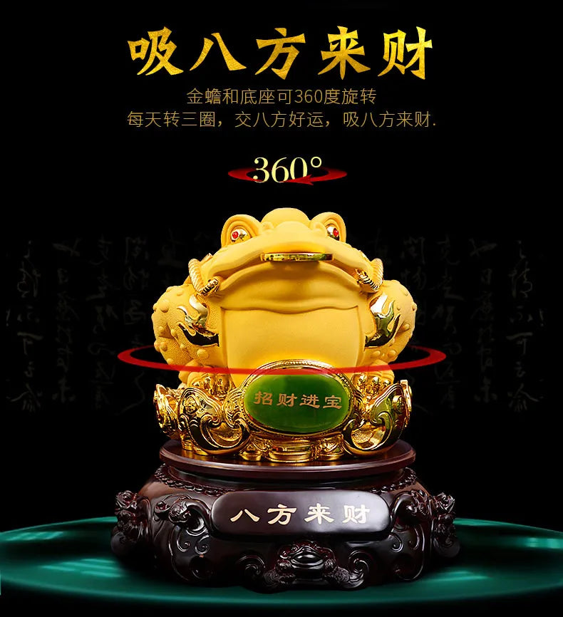 The golden toad family adornment tripod frog handicraft furnishings statue of the golden toad craft  statue Make your home rich